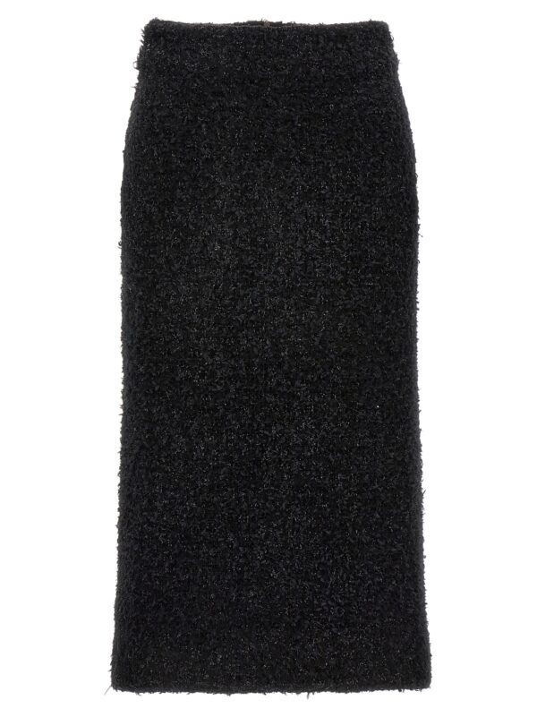 Black Cotton Midi Skirt