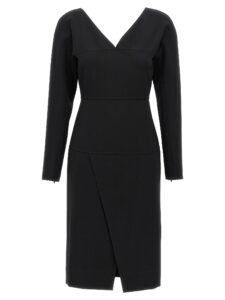 Black Viscose Midi Dress