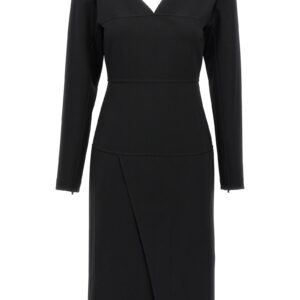 Black Viscose Midi Dress