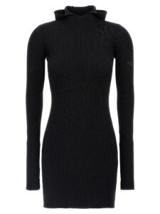 Black Wool Short Dress