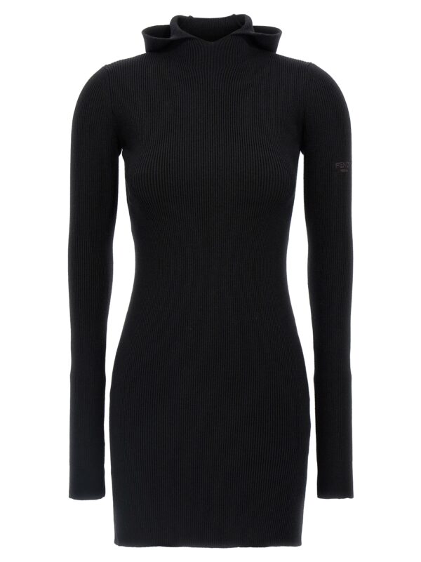 Black Wool Short Dress