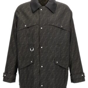 Brown Polyester Full-Length Jacket