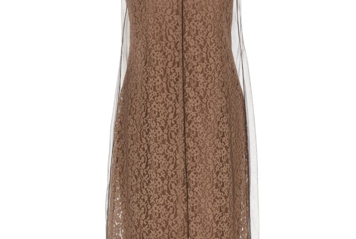 Beige Cotton Midi Dress | Jag Couture London – New York