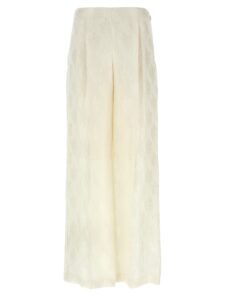 White Silk Casual Pants