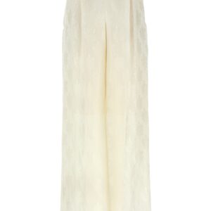 White Silk Casual Pants