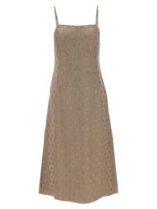 Gray Silk Midi Dress