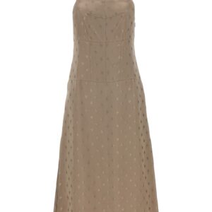 Gray Silk Midi Dress