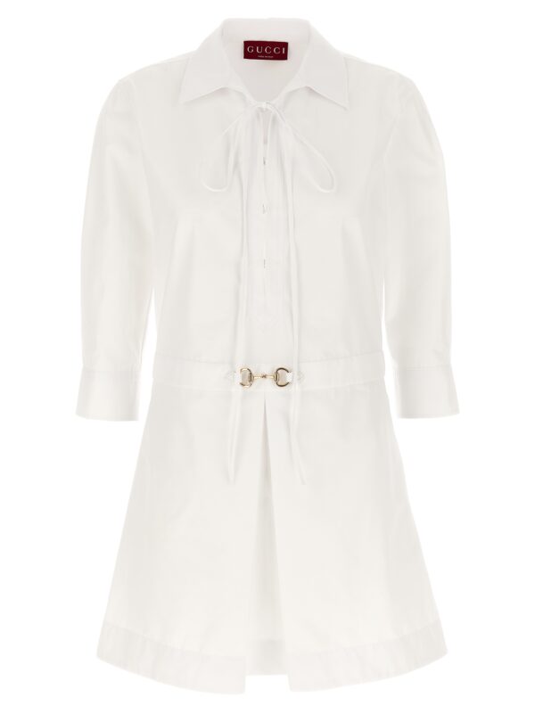 White Cotton Short Dress