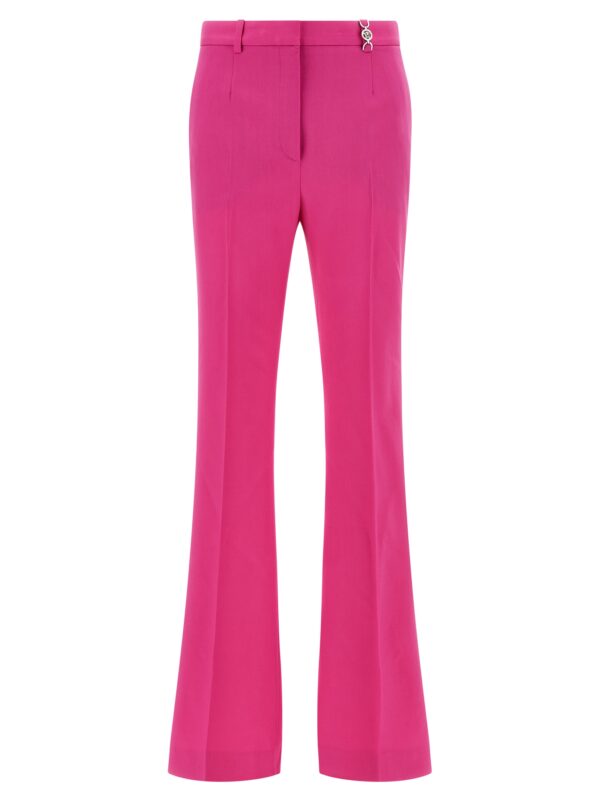 Fuchsia Virgin Wool Flared Pants