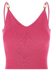 Fuchsia Viscose Sleeveles T-Shirt