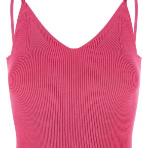Fuchsia Viscose Sleeveles T-Shirt