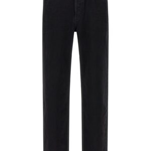 Black Cotton Straight-Leg Jeans