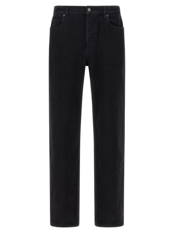 Black Cotton Straight-Leg Jeans