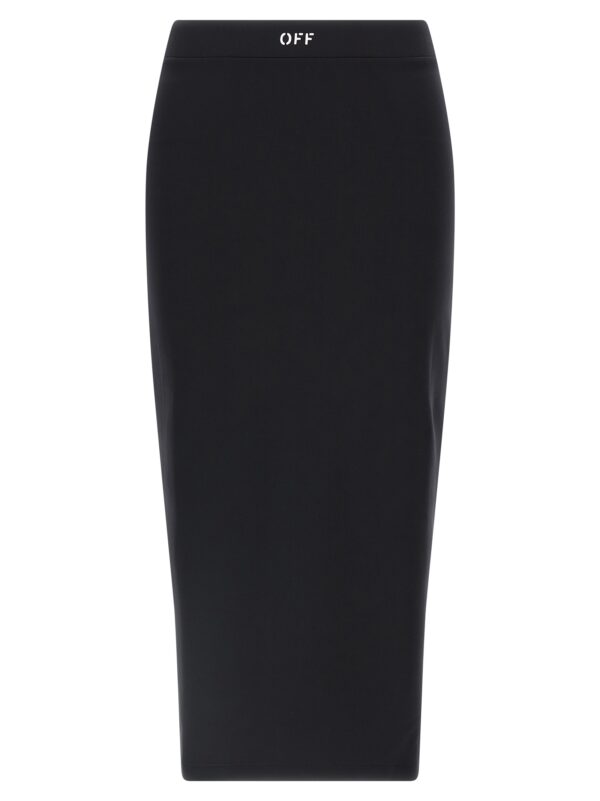 Black Polyamide Midi Skirt