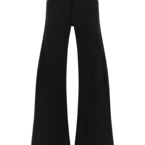 Black Cotton Flared Jeans