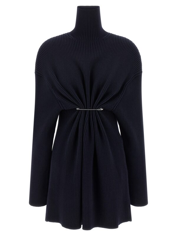 Blue Wool Short Dress