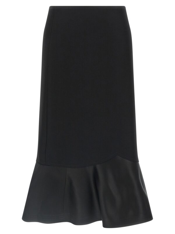 Black Virgin Wool Midi Skirt