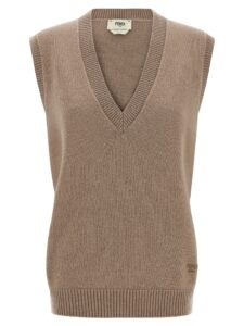 Beige Cashmere Sleeveless Jacket