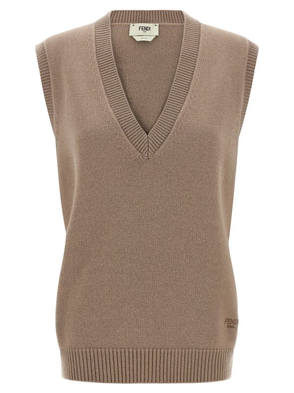 Beige Cashmere Sleeveless Jacket
