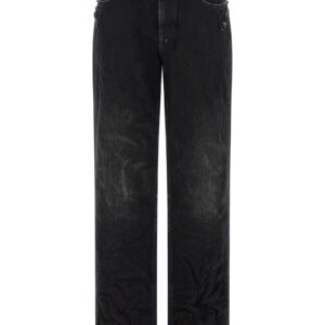 Black Cotton Straight-Leg Jeans