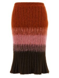 Multicolor Wool Midi Skirt