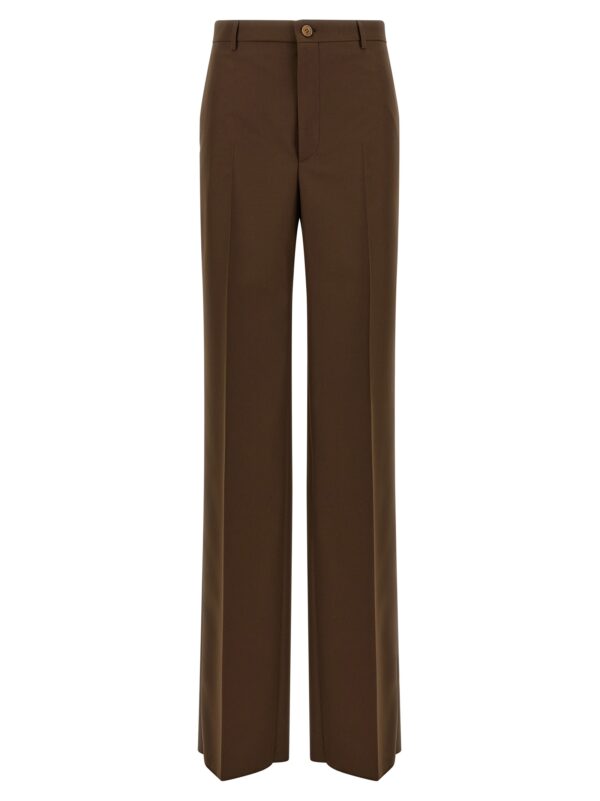 Brown Polyester Dress Pants
