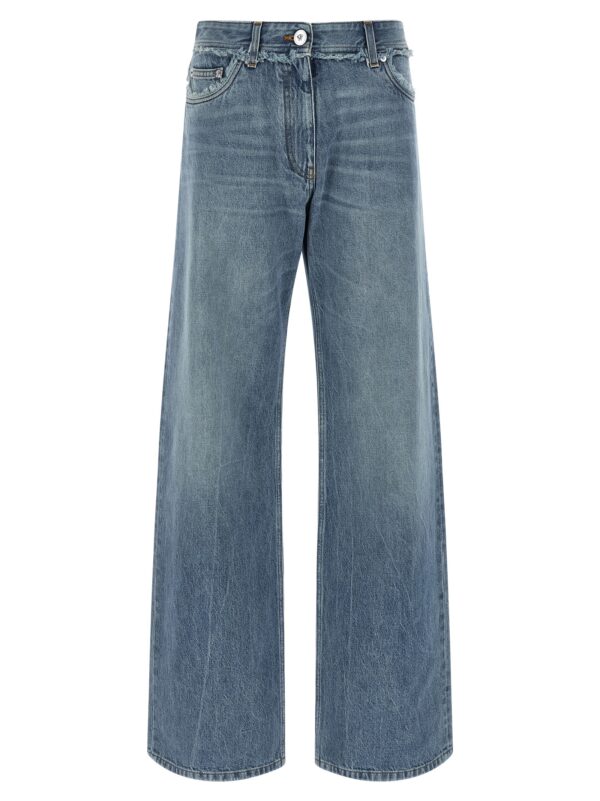 Blue Cotton Boyfriend Jeans