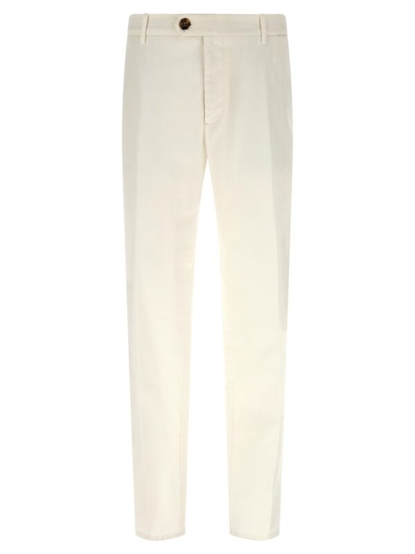White Cotton Casual Pants