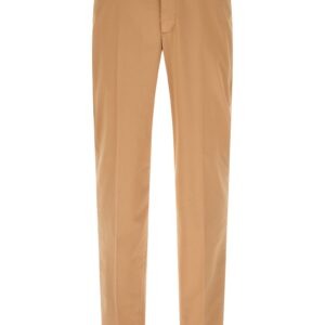 Beige Cotton Casual Pants