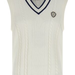 White Cotton Sleeveles Sweater