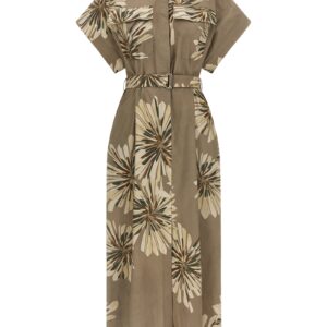 Bicolor Cotton Long Dress