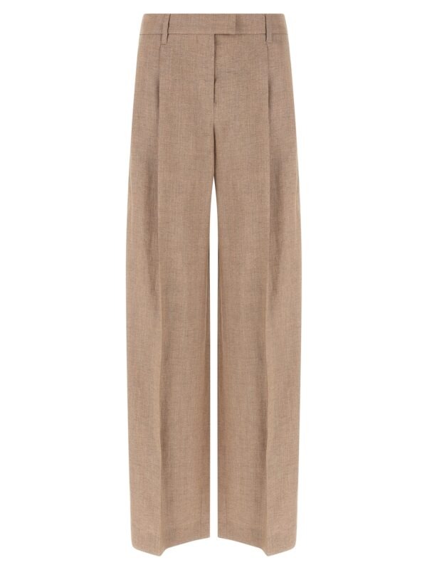 Multicolor Linen Flared Pants