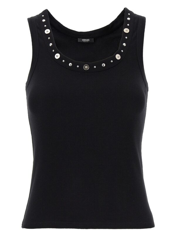 Black Cotton Sleeveles T-Shirt