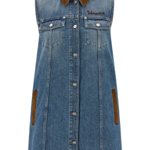 Blue Cotton Short Dress