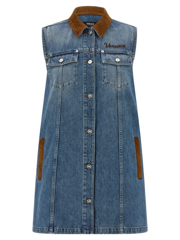 Blue Cotton Short Dress
