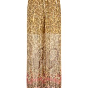 Multicolor Silk Casual Pants