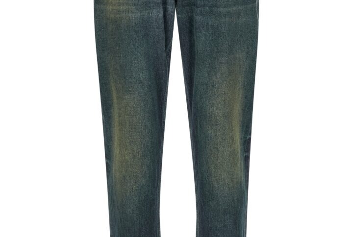 Blue Cotton Straight-Leg Jeans | Jag Couture London – New York