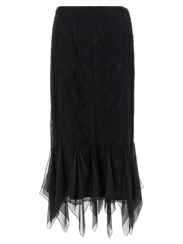 Black Cotton Midi Skirt