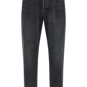 Black Cotton Straight-Leg Jeans