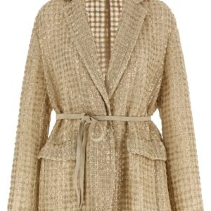 Beige Silk Blazer