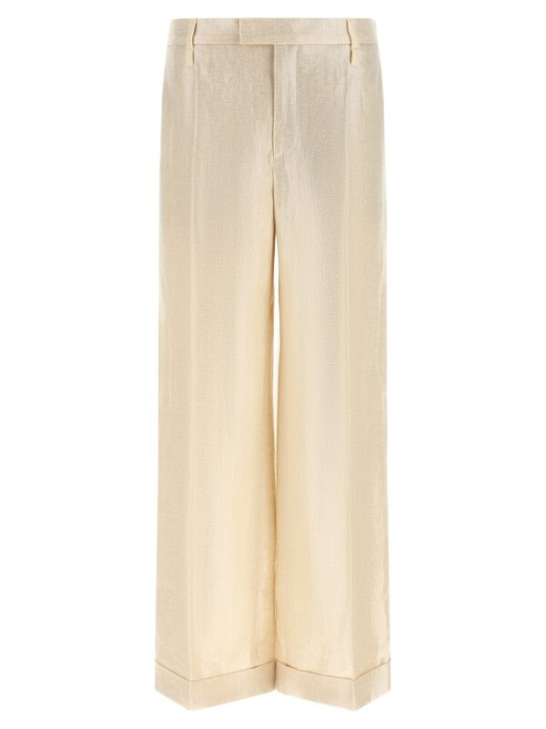 Gold Linen Casual Pants