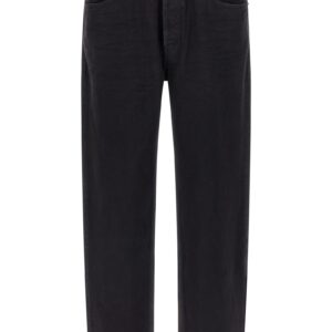 Black Cotton Straight-Leg Jeans