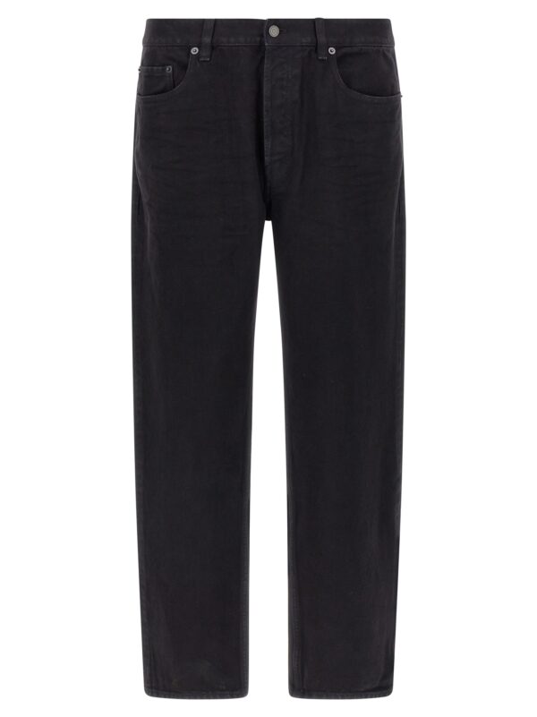 Black Cotton Straight-Leg Jeans