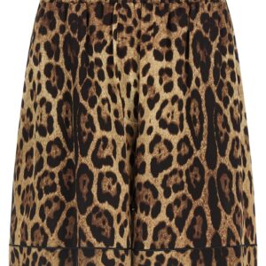 Brown Silk Bermuda Shorts