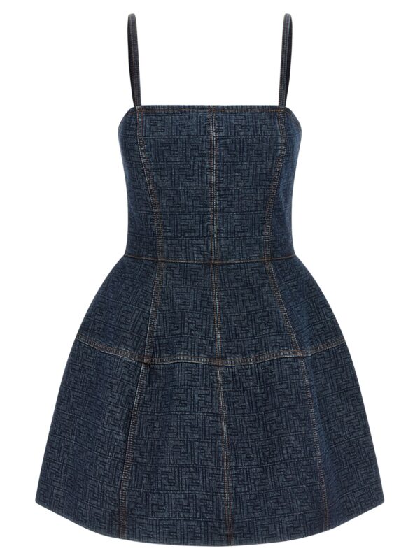 Blue Cotton Short Dress