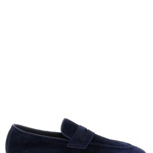 Blue Calfskin Slip-On Loafers