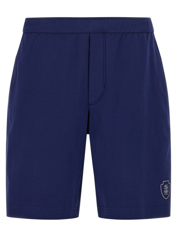 Blue Cotton Bermuda Shorts