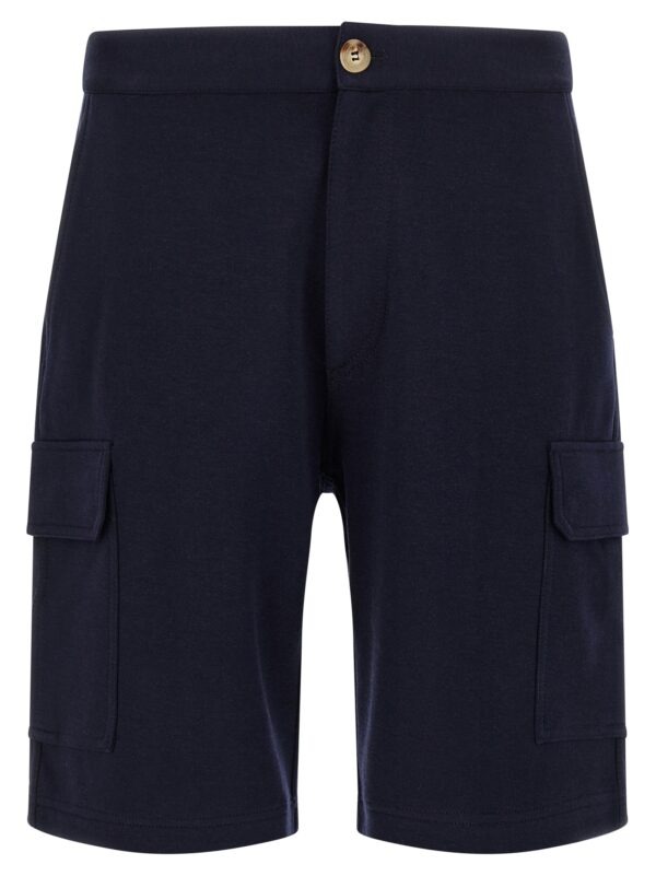 Blue Cotton Bermuda Shorts
