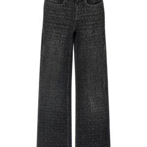 Black Cotton Flared Jeans