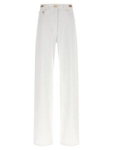 White Cotton Straight-Leg Jeans